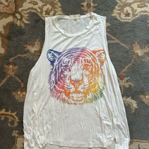 White and Rainbow tiger tank top Alter’d State